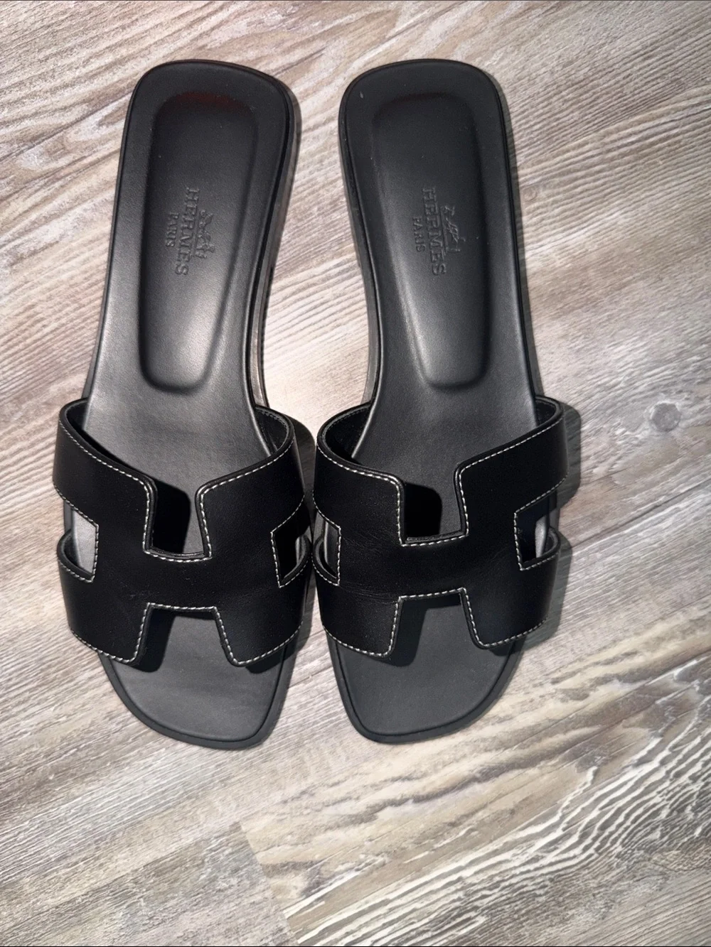 Hermes Oran sandal size 37.5 worn twice with proof of purchase